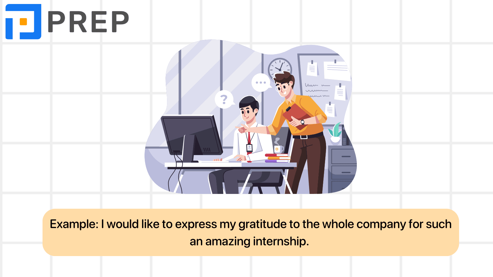English gratitude expressions in the internship report