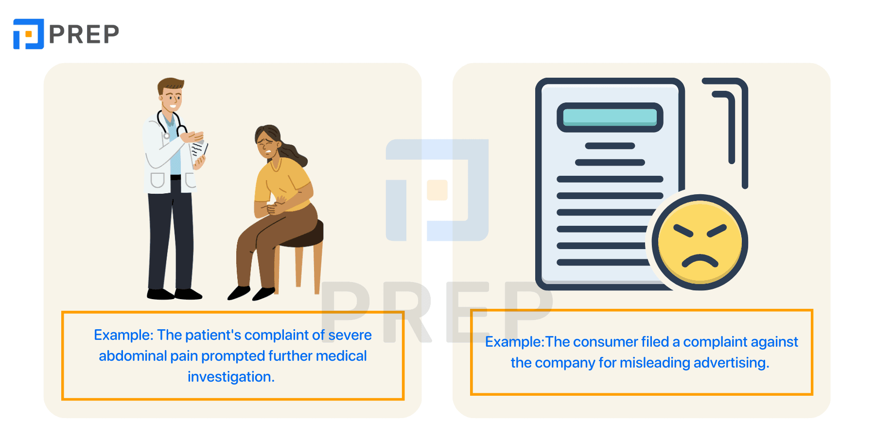Prepositions used with Complaint in English